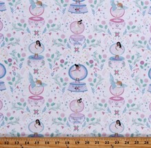 Cotton Ballerinas Ballet Shoes Dancing Flowers Fabric Print by the Yard D487.63 - $11.95