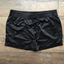 Socialite Satin Athleisure Sport Shorts Black Medium - $19.34