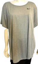 Nike Gray Standard Fit Short Sleeve Scoop Neck Athletic T Shirt Size 3X NWT - $25.64