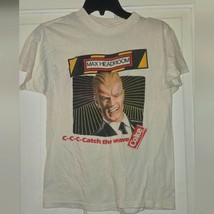 Vintage 80s Max Headroom Coke Graphic White T-Shirt Size S - $41.07 CAD