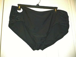 Catalina Women&#39;s Plus Rouched Side Bikini Bottom Size 3X (22W-24W) Black - £9.41 GBP