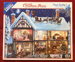 White Mountain holiday puzzle Christmas House 1000 piece Steve Crisp 2015 - £4.71 GBP
