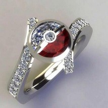 Round red color with white color crystal fashion ladies paving ring personality  - £7.21 GBP