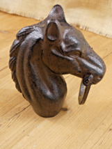 Horse Head Hitching Post W/ Ring Stable Barn Farm Ranch Equestrian Decor Rustic - £29.37 GBP