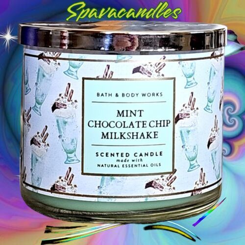 Bath & Body Works 3-wick 14.5 oz Large Jar Candle MINT CHOCOLATE CHIP MILKSHAKE - $29.69