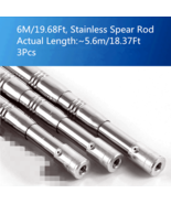 3Pcs 6M/19.68Ft Stainless Spear Rod Gun Gig Rod Fish Frog Salmon Eel Barbed - €100,64 EUR