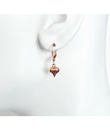 Rose Gold Puffy Heart Stainless Steel Earrings J008 - £7.89 GBP