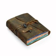 Handmade Vintage Leather Diary Vintage Multi Colour Pages - £47.96 GBP