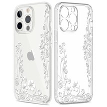 Non Slip Flower Clear Case For Iphone 13 Pro (6.1 Inch),Drop Protection Floral D - £13.98 GBP