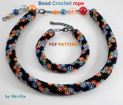 Bead Crochet Rope patterns &quot;Fun&quot; Necklace and Bracelet. PDF file - $6.78 CAD