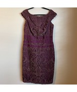 Tadashi Shoji Dress Sz 14 Plum Purple Off Shoulder Evening Formal Weddin... - $2,486.94 MXN
