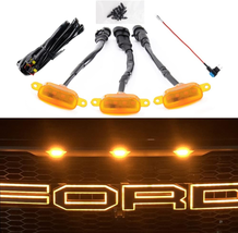 AUXLIGHT Car Accessories, 3PCS LED Grille Lights with Fuse &amp; Wire, Compatible wi - £24.51 GBP