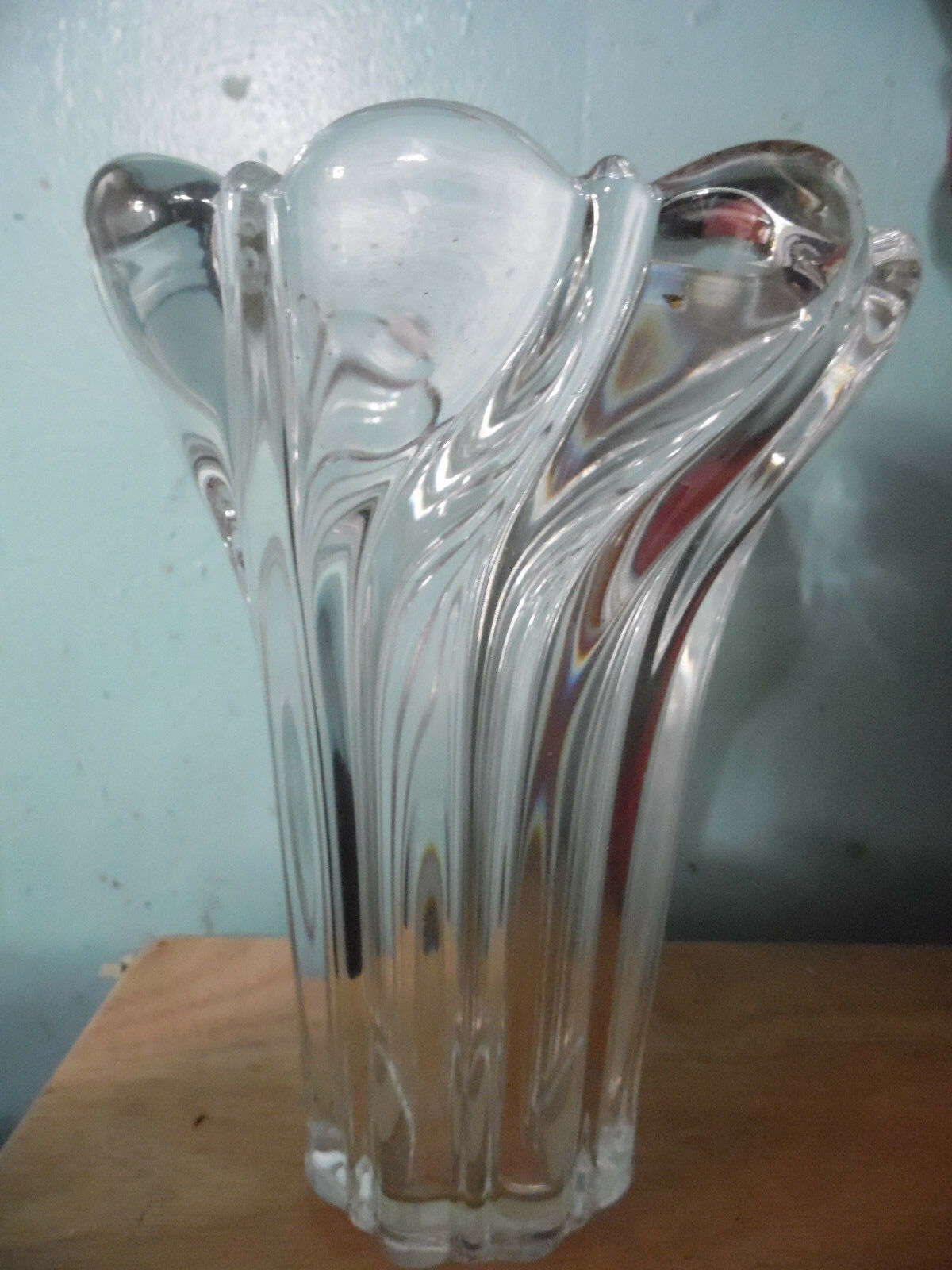 Mikasa Peppermint Clear Vase Flouted Rim SA972/620 Germany - $16.83
