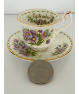 Rare Miniature Royal Albert Michaelmas Daisy Porcelain Saucer And Tea cu... - $938.17 MXN