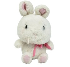 12&quot; Ganz Nibbles White Bunny Rabbit Pink Ears &amp; Bow Stuffed Animal Plush Toy - £44.09 GBP