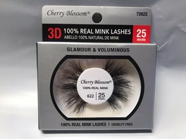 Cherry Blossom 3D 100% Real Mink Lashes #72622 Cruelty Free Light Reusable 25mm - £1.57 GBP
