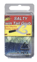 Arkie Salty Twin Tail Grub, 2&quot;, Black-Chart, 8-Pack, Fishing Lure Bait T... - £3.76 GBP