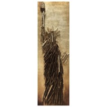 Handed Painted Rugged Wooden Wall Sculpture  with Gold Leaf - Liberty - £322.64 GBP