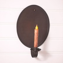 2 Oval Crimped Candle Tin Sconce in dark tin - $84.99