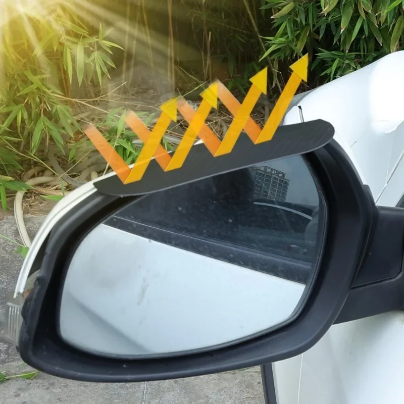 Car Rearview Mirror Rain Eyebrow Visor, Carbon Fiber Auto Side Snow Sun Visor - £9.44 GBP