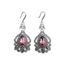 UNNAIER vintage palace wine red earrings pendant 2021 new trendy long female fas - £12.01 GBP