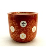 Oriental Joss Stick Pot, Incense Burner, Brick Red w/Gold Floral Art, China - $456.14 MXN