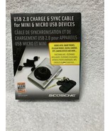 NEW Scosche Keychain USB 2.0 Charge &amp; Sync Cable for Mini &amp; Micro USB De... - $150.87 MXN