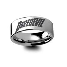 Daredevil The Man Without Fear Superhero Symbol Engraved Tungsten Ring - 10mm - $249.99