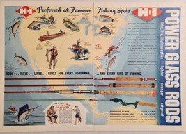 1954 Print Ad H-I Power Glass Fishing Rods Horrocks-Ibbotson Utica,New York - £17.81 GBP