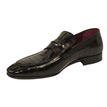 Men's GENIO Genuine Crocodile Embossed Leather Shoes Turkey 120371165 Black image 3