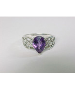 AMETHYST Gemstone RING in Sterling Silver Designer signed - Size 6.25 - £43.80 GBP