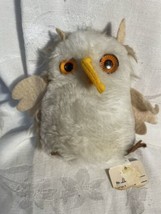 Vtg Possum Trot McKee Kentucky 6&quot; OWL Plush Beanie Stuffed Halloween orange eyes - £12.43 GBP