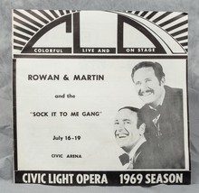 Vintage Civic Light Opera Program Pittsburgh Pennsylvania Rowan Martin 1969 jds - £19.10 GBP
