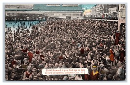 $5 Reward To Find Me in Crowd of Bathers Atlantic CIty NJ Unused DB Postcard W11 - £3.07 GBP