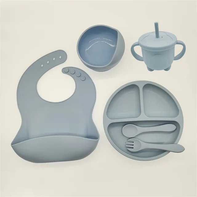  set baby silicone tableware 6pcs set sucker bowl bib cup fork spoon set.jpg 640x640 2 thumb200