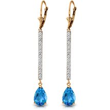 Galaxy Gold GG 14k Rose Gold Earrings with Diamonds and Blue Topaz - £516.68 GBP+