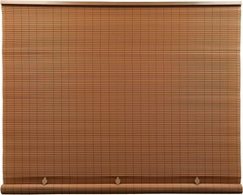 Radiance 3321256 Bamboo Oval Vinyl Cordless PVC Rollup Blinds 60&quot; W X 72&quot; H Tan - £21.03 GBP