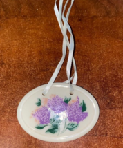 Longaberger Lilac Basket Tie-On ONLY Ceramic Pottery Floral USA - $14.80