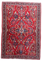 Handmade Vintage Oriental Sarouk Rug 3.3&#39; x 4.7&#39; (101cm x 145cm), 1950s ... - $427.67