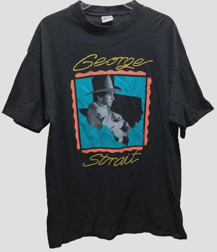 $150 George Strait Chill Early Fall Tour Vintage 90s Black C&W Signal T-Shirt XL - £130.15 GBP