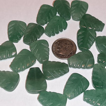 14mm  x 18mm Green Aventurine Leaf Beads (10) Gorgeous Leaves! TEN BEADS - £3.16 GBP