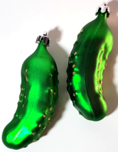 Pickle Christmas Ornament Set Green Clever Creations 2 Pk Box - £7.87 GBP