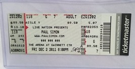Paul Simon - Original 2011 Unused Whole Full Concert Ticket - £11.88 GBP