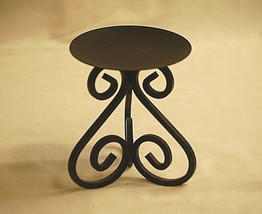 Classic Style Black Wrought Iron Candle Holder Home Decor c - £8.77 GBP