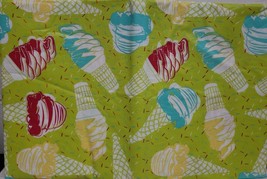 Flannel Back Vinyl Tablecloth 52&quot;x104&quot; Oblong (8-10 ppl) ICE CREAM ON YE... - $17.81