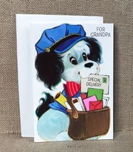 Vintage American Greetings Card For Grandpa Special Delivery Mail Dog 60... - $19.80