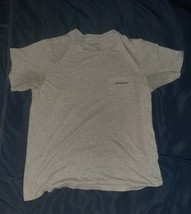 Patagonia P-6 Logo Pocket Tee Mens Gray Organic Cotton T Shirt Made USA - €17,25 EUR