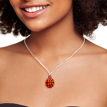 Orange Rhinestone Basketball Necklace - $28.93