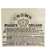 Crown Piano Organ Worlds Fair 1894 Advertisement Victorian Instrument  A... - $28.04 CAD
