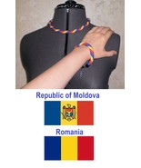 Handmade Jewelery Set for a Patriot,Colors: Flag of Moldova, Romania, Tr... - $61.02 CAD